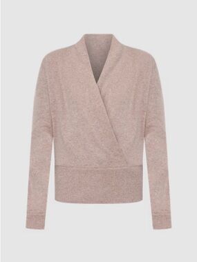 Ann Taylor LOFT Angora Rabbit Hair Blend Surplice Sweater Camel Size Small